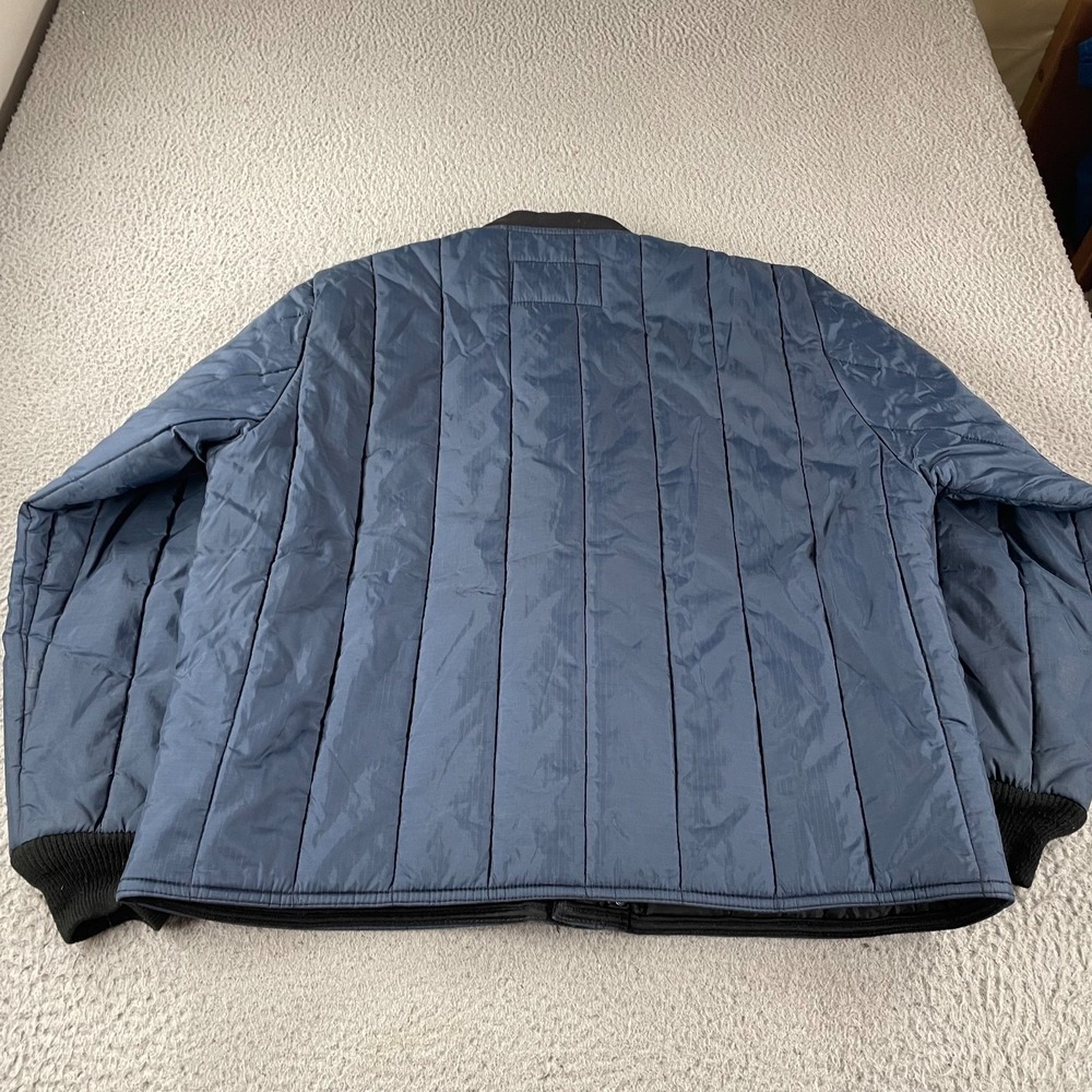 Refrigiwear Insulated Puffer Men's Long Coat Size 2XL Navy Blue‎ Warm Full Zip * - Picture 9 of 13